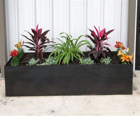 metal planter box indtalled|decorative metal planter boxes.